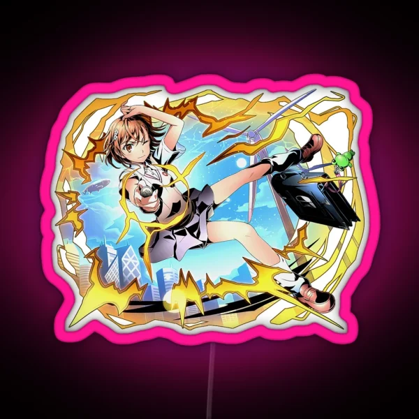 Misaka Mikoto Toaru Majutsu No Index Anime A RGB Neon Sign