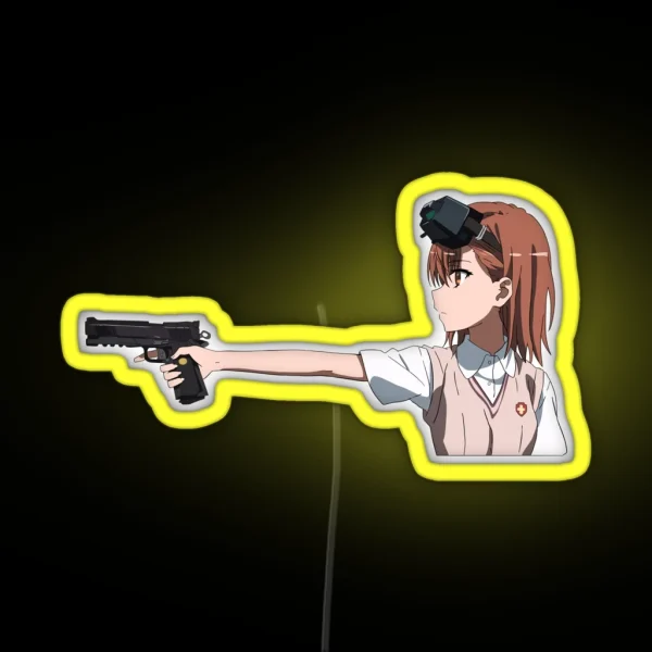 Misaka Sister Fight Pose RGB Neon Sign