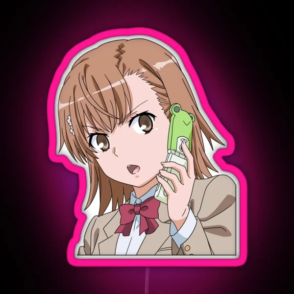 Misaka With Gekota Phone RGB Neon Sign