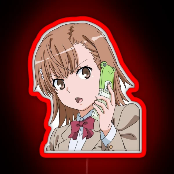 Misaka With Gekota Phone RGB Neon Sign