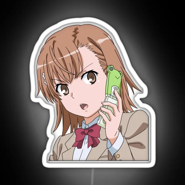 Misaka With Gekota Phone RGB Neon Sign