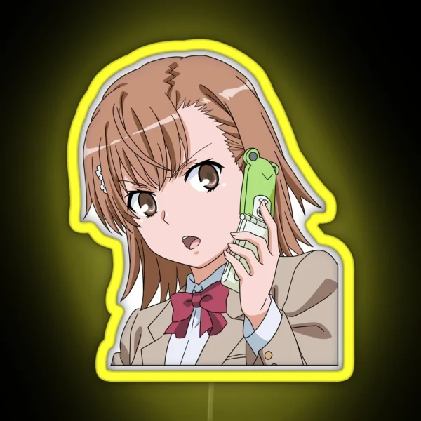 Misaka With Gekota Phone RGB Neon Sign