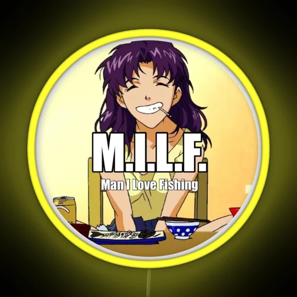 Misato Katsuragi Loves Fishing RGB Neon Sign