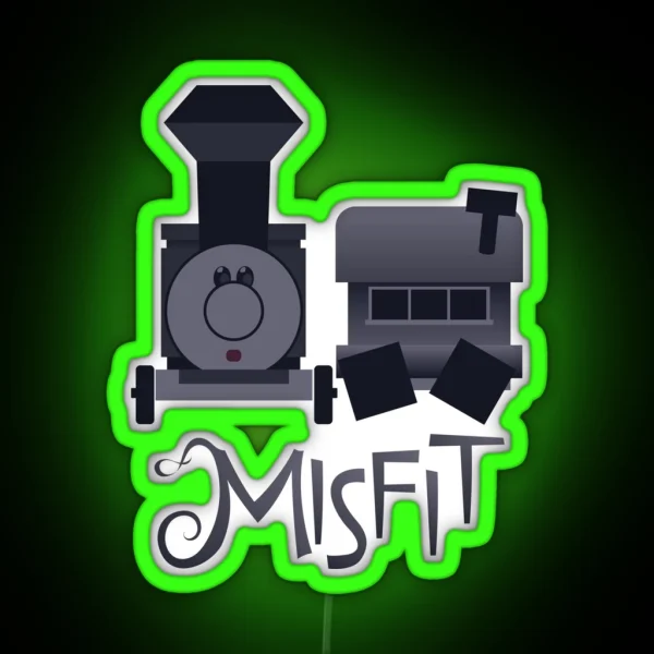 Misfits Square Wheeled Caboose Train RGB Neon Sign