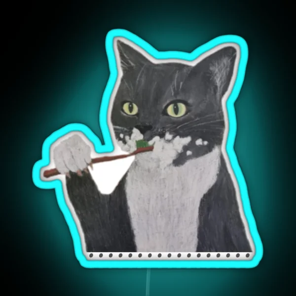 Misha The Cat Dental Design RGB Neon Sign