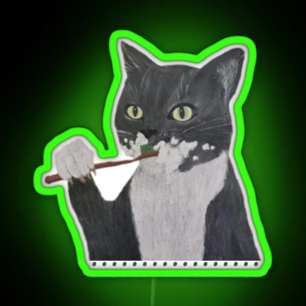 Misha The Cat Dental Design RGB Neon Sign