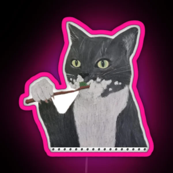 Misha The Cat Dental Design RGB Neon Sign