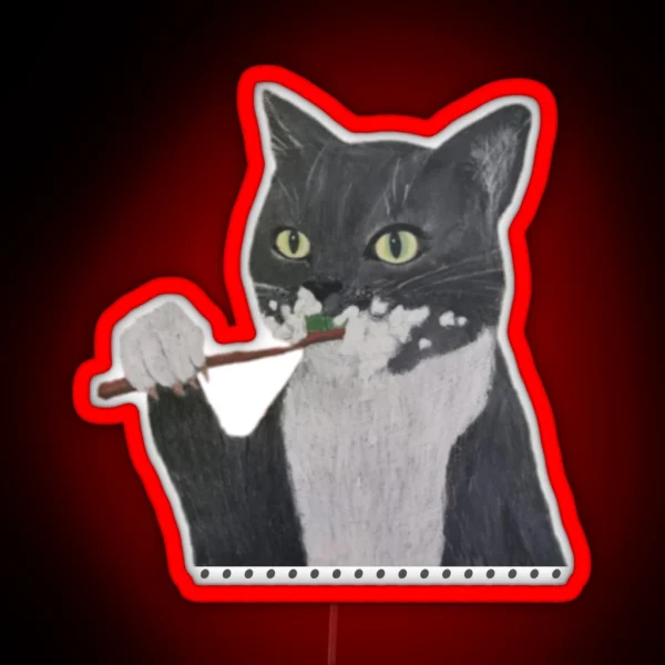 Misha The Cat Dental Design RGB Neon Sign