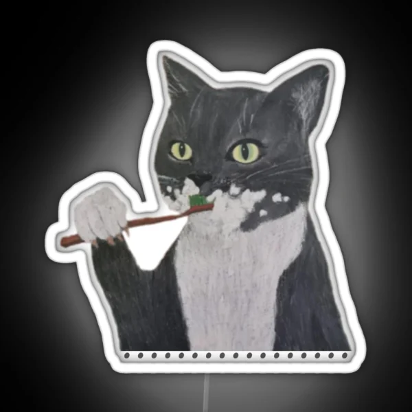 Misha The Cat Dental Design RGB Neon Sign