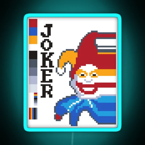 Misprinted Pixel Joker RGB Neon Sign