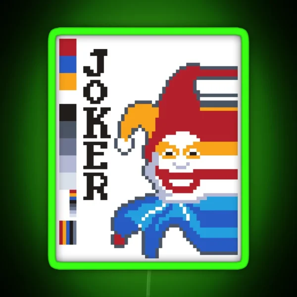 Misprinted Pixel Joker RGB Neon Sign