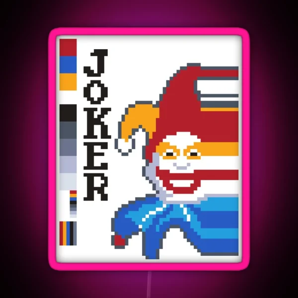 Misprinted Pixel Joker RGB Neon Sign