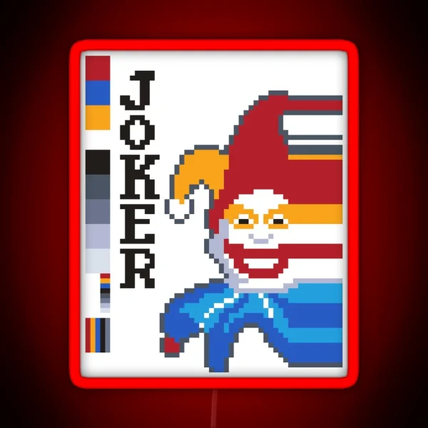 Misprinted Pixel Joker RGB Neon Sign
