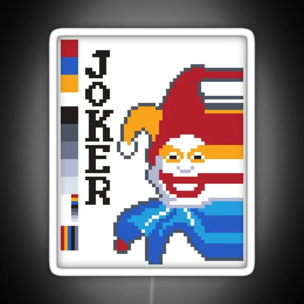 Misprinted Pixel Joker RGB Neon Sign