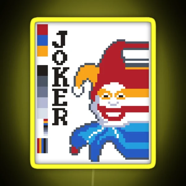 Misprinted Pixel Joker RGB Neon Sign