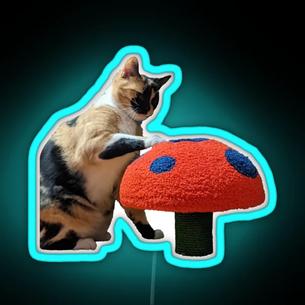Miss Artie With A Giant Mushroom RGB Neon Sign