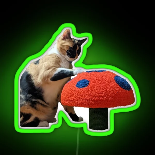 Miss Artie With A Giant Mushroom RGB Neon Sign