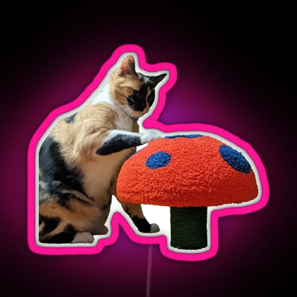 Miss Artie With A Giant Mushroom RGB Neon Sign