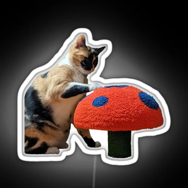 Miss Artie With A Giant Mushroom RGB Neon Sign