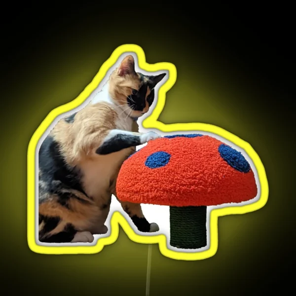 Miss Artie With A Giant Mushroom RGB Neon Sign