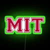 mit varsity letters neon sign rgb green