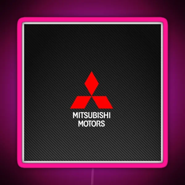 Mitsubishi Motors Carbon Fiber RGB Neon Sign