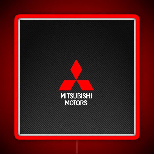Mitsubishi Motors Carbon Fiber RGB Neon Sign