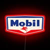 Mobil Oil vintage logo 1950 neon sign in red