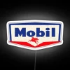 Mobil Oil Vintage Neon Sign Logo from 1950 in RGB Colors