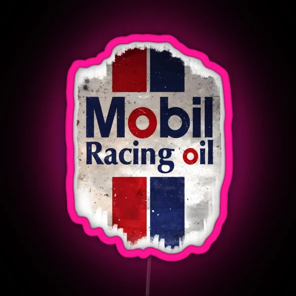 Mobil Racing Oil Vintage Sign RGB Neon Sign