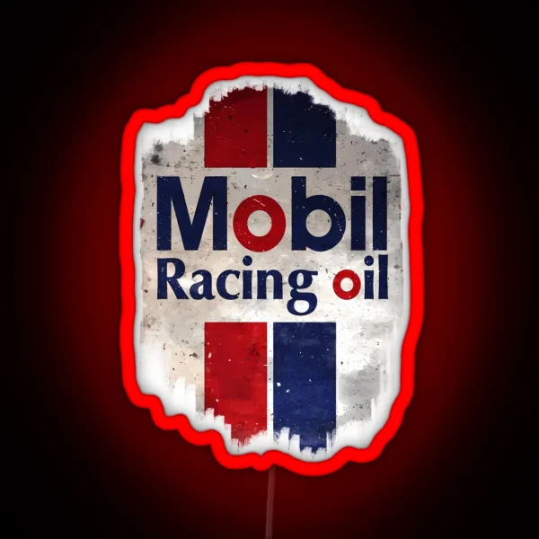 Mobil Racing Oil Vintage Sign RGB Neon Sign