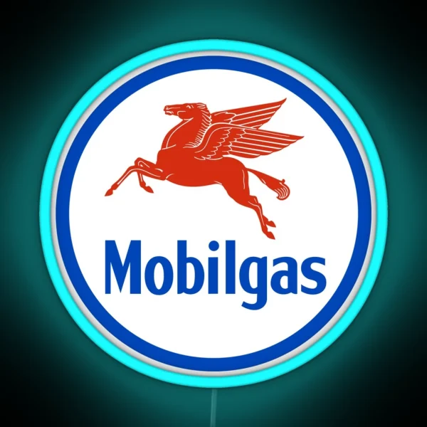 Mobilgas Pegasus 1930s Vintage Logo RGB Neon Sign
