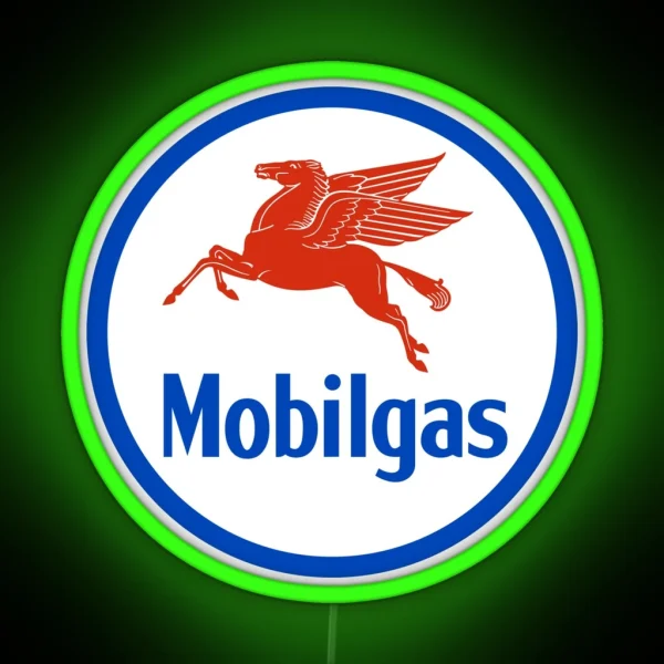 Mobilgas Pegasus 1930s Vintage Logo RGB Neon Sign