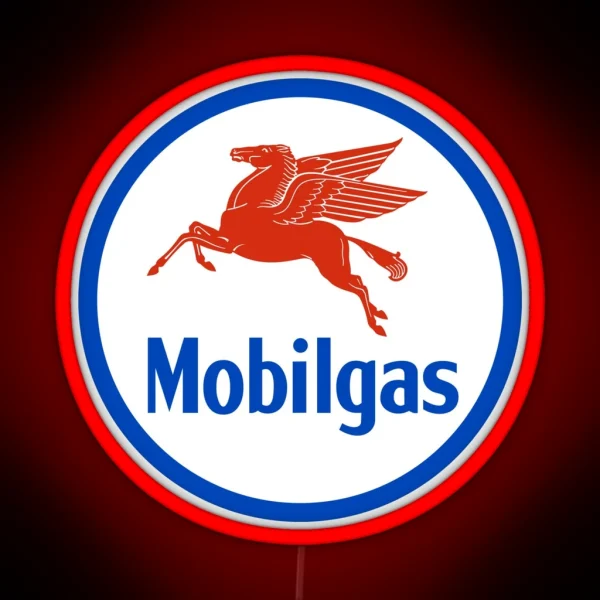 Mobilgas Pegasus 1930s Vintage Logo RGB Neon Sign