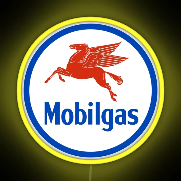 Mobilgas Pegasus 1930s Vintage Logo RGB Neon Sign