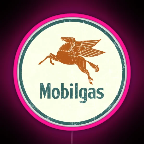 Mobilgas Vintage Mobil Oil Racing RGB Neon Sign