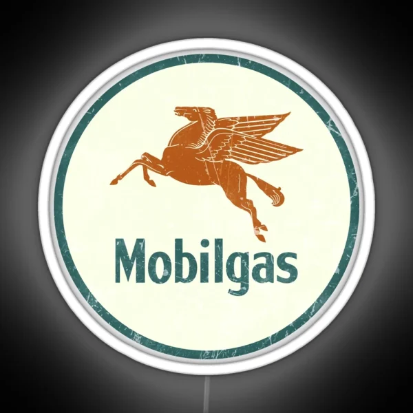 Mobilgas Vintage Mobil Oil Racing RGB Neon Sign