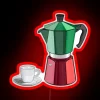 Mocha and espresso with Italian colours neon sign - red