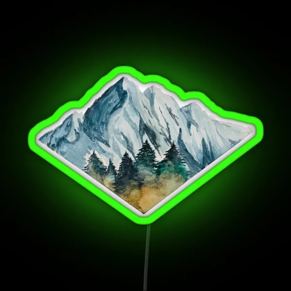 Modern Mountain Range RGB Neon Sign