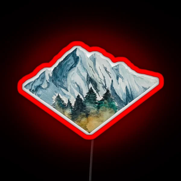 Modern Mountain Range RGB Neon Sign