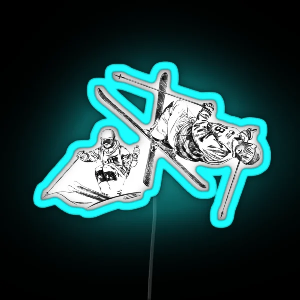 Mogul Skiing RGB Neon Sign