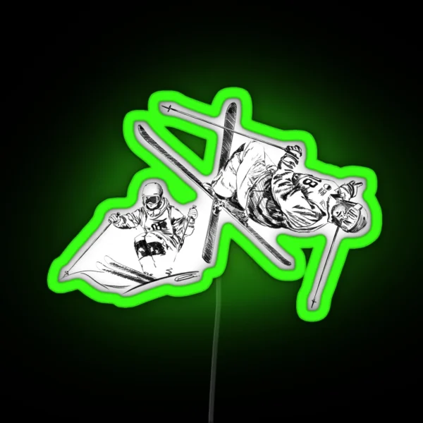Mogul Skiing RGB Neon Sign
