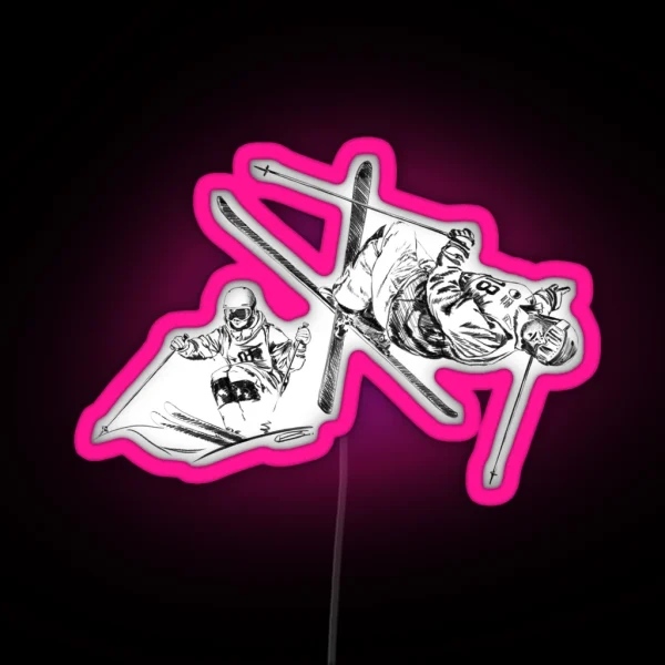 Mogul Skiing RGB Neon Sign