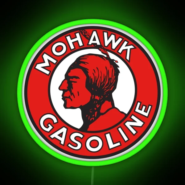 Mohawk Gasoline Full Service RGB Neon Sign
