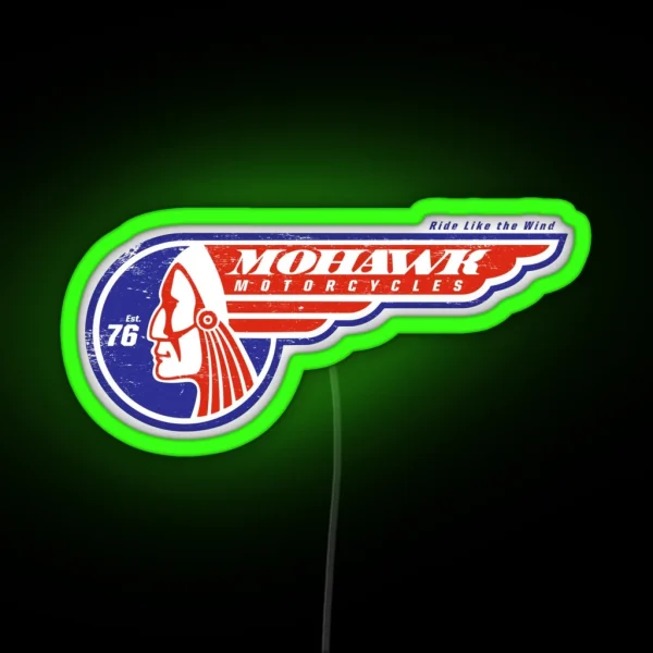 Mohawk Motocycles RGB Neon Sign