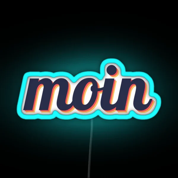 Moin North German Greeting Retro Vintage Design Gift RGB Neon Sign