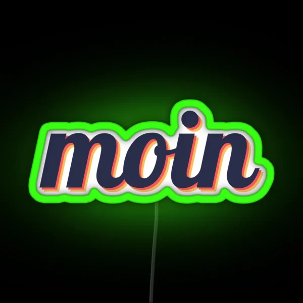 Moin North German Greeting Retro Vintage Design Gift RGB Neon Sign