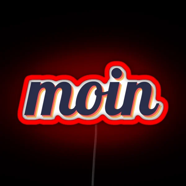Moin North German Greeting Retro Vintage Design Gift RGB Neon Sign