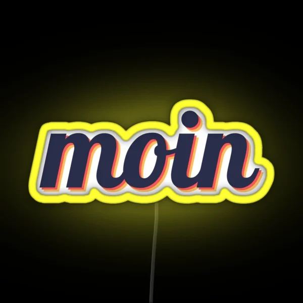 Moin North German Greeting Retro Vintage Design Gift RGB Neon Sign