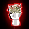 RGB Neon Sign of Moka Flowers in Red